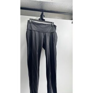Womens Black Faux Leather Leggings High Rise Stretch Pull-On Pants SZ L